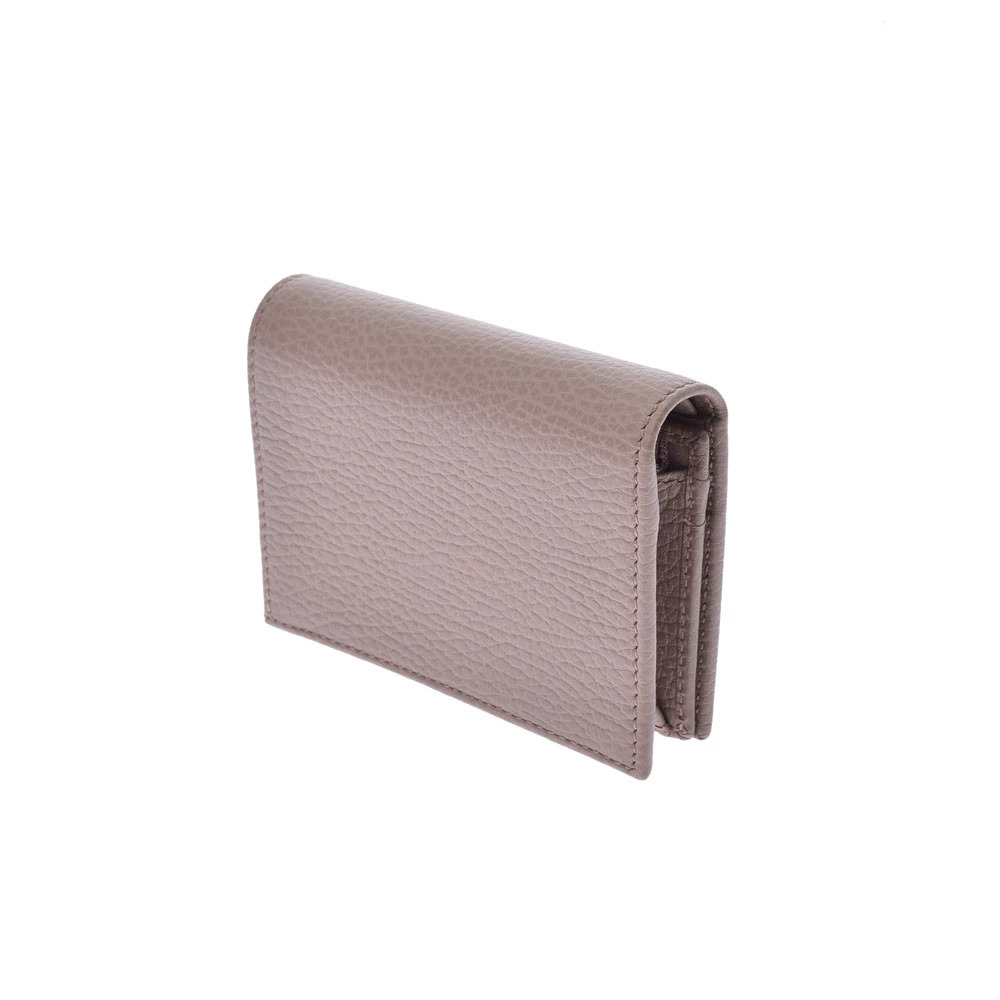 Gucci Pink Wallet Marmont fold Bi GG Beige Leather
